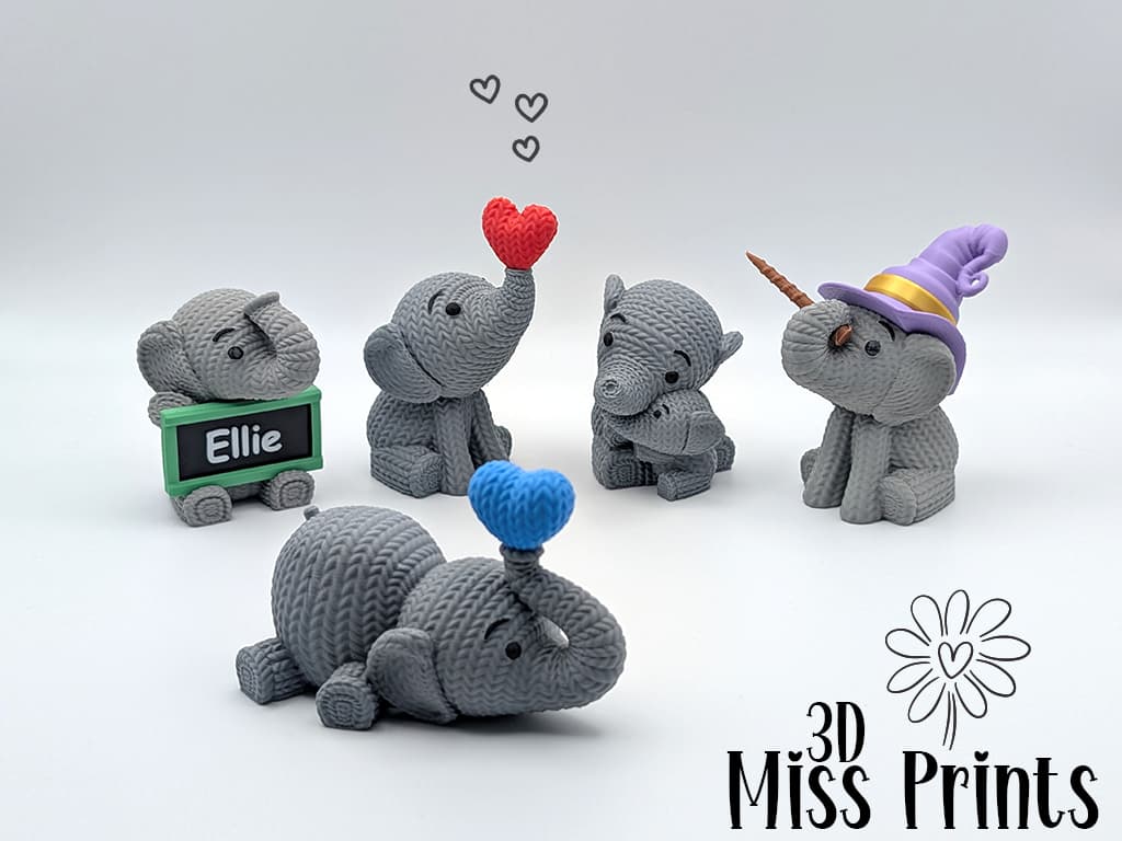 Knitted Elephant Blowing Heart thumbnail 2
